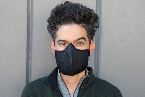 LONG midnight cotton denim MASK