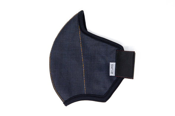 LONG midnight cotton denim MASK