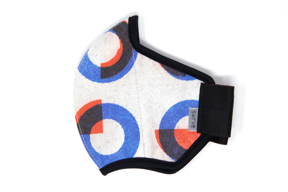 flat shot of the bauhaus cotton mask in circles