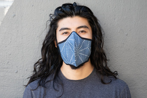 LONG Japanese Block Print cotton MASK