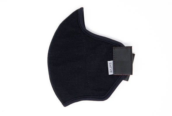 LONG 4 layer black ponti wool MASK