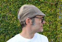 CAMEL + GREY herringbone cashmere CAP