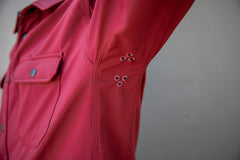 arm pit vent detail on the 2019 winter shirt jacket in wine
