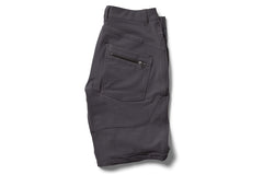 flat shot rear pocket detail of the TRANSVERSE regular shorts in grey
