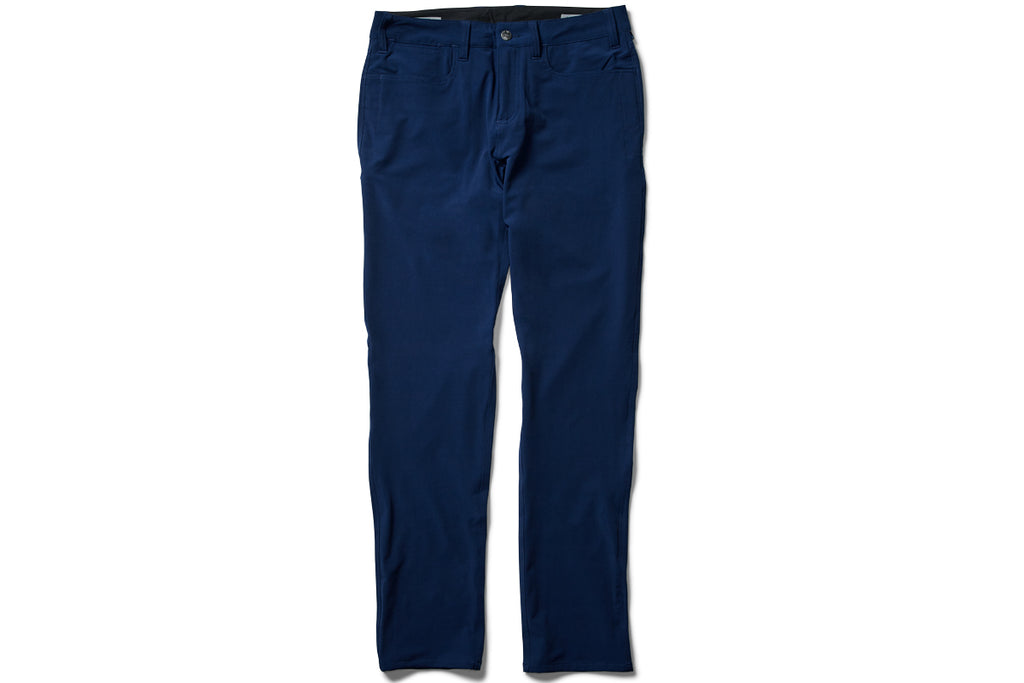 flat shot of the TRANSVERSE slim trousers in blue