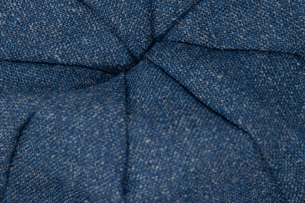detail shot of the blue heather midweight wool/silk fabric