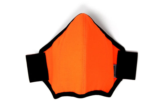 flat shot of the fluorescent orange mask.