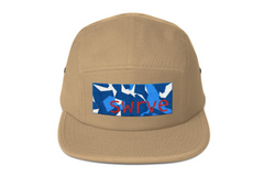 our swrve blue camo embroidered cotton camp hat in khaki