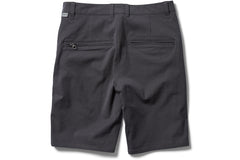 back pocket configuration of the durable cotton trouser short in dark grey