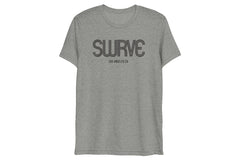 classic cotton/poly 1968 swrve logo t-shirt in grey heather.