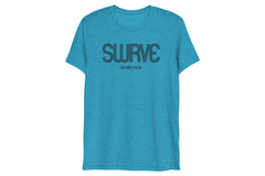 classic cotton/poly 1968 swrve logo t-shirt in cyan.