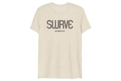 classic cotton/poly 1968 swrve logo t-shirt in oatmeal heather.